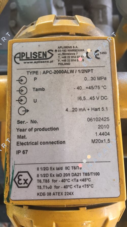 APC-2000ALWExd/0-30Mpa/1/2", NpT  Паметни притисок предавател