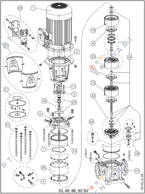 KL01AC0 - KIT SV33/46/66/92 M.SEAL+OR EP КОМПЛЕТ ЗА ЗАПЕЧАТУВАЊЕ