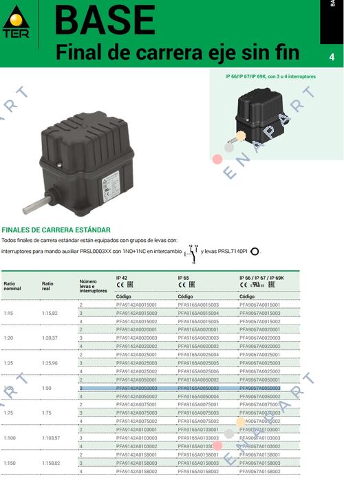 PFA9067A0050003 ОГРАНИЧЕН ПРЕКИНУВАЧ ПРИ ОСНОВНИ ВРТЕЖИ